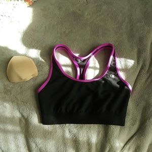 Purple and Black Champion Sports Bra